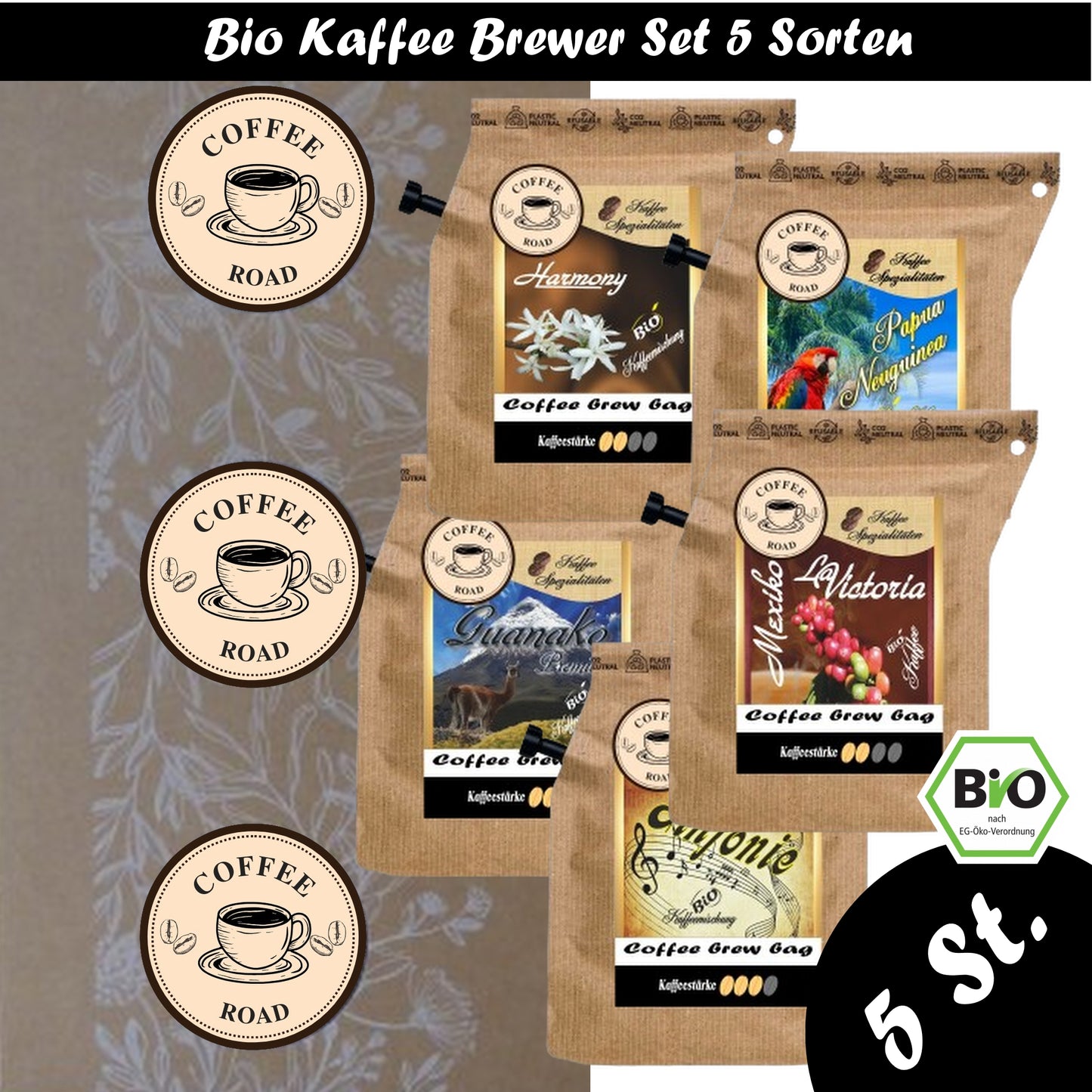 Kaffee Brewer Set 5 Sorten