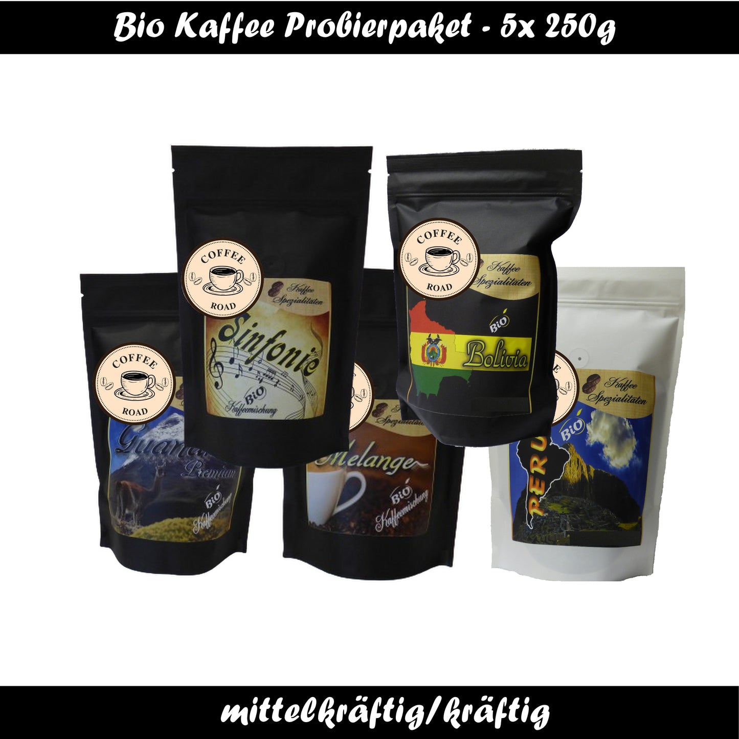 Kaffeeprobierpaket mittelkraeftig bis kraeftig